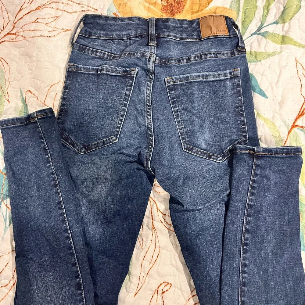 Aeropostale High Rise Dark Blue Jeans- Size 0 Reg